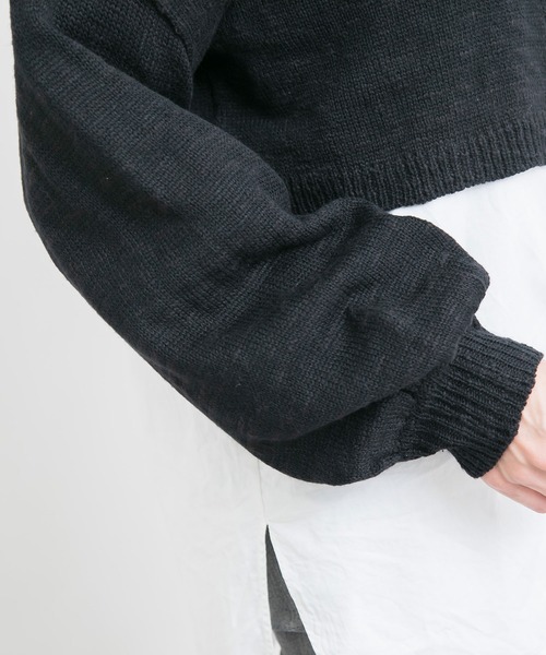 Newlyme（ニューリーミー）の「コンパクトスラブカーディガン（カーディガン/ボレロ・レディース・チャコールグレー/ブラック/ベージュ/ブルー/アイボリー・MEDIUM/LARGE/X-LARGE）」の11枚目の写真