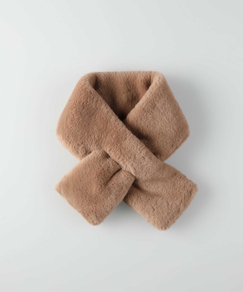 Right-on（ライトオン）の「スリムファーティペット（マフラー・レディース・グレー/オフホワイト/ダークベージュ・ONE SIZE）」の8枚目の写真