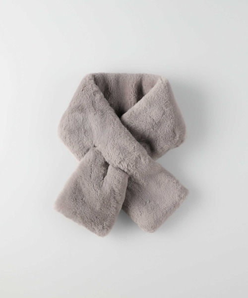 Right-on（ライトオン）の「スリムファーティペット（マフラー・レディース・グレー/オフホワイト/ダークベージュ・ONE SIZE）」の6枚目の写真