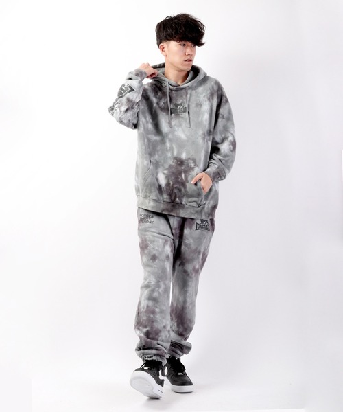 LONSDALE（ロンズデール）の「LONSDALE 裏毛タイダイ スウェットパンツ（スウェットパンツ・メンズ・パープル/グレー・L/LL/M）」の6枚目の写真