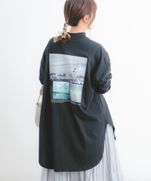 Wordtrobe | 【wordtrobe】空紡糸天竺 布帛切替 バックプリント ロンT(Tシャツ/カットソー)