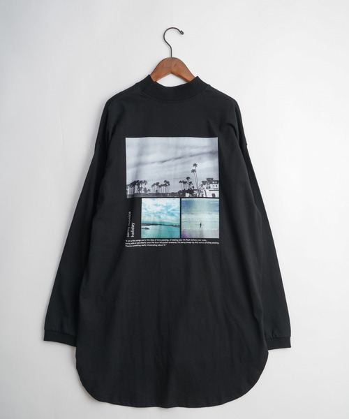 Wordtrobe（ワードトローブ）の「【wordtrobe】空紡糸天竺 布帛切替 バックプリント ロンT（Tシャツ/カットソー・レディース・ブラック・FREE）」の11枚目の写真