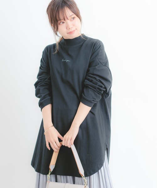 Wordtrobe（ワードトローブ）の「【wordtrobe】空紡糸天竺 布帛切替 バックプリント ロンT（Tシャツ/カットソー・レディース・ブラック・FREE）」の19枚目の写真