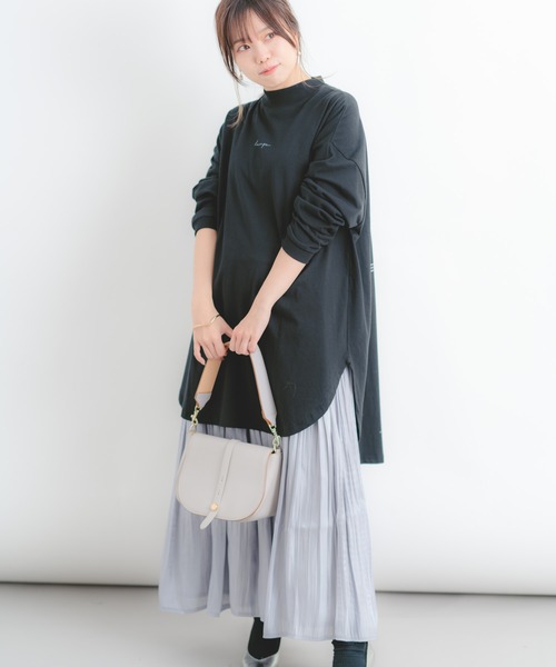 Wordtrobe（ワードトローブ）の「【wordtrobe】空紡糸天竺 布帛切替 バックプリント ロンT（Tシャツ/カットソー・レディース・ブラック・FREE）」の14枚目の写真