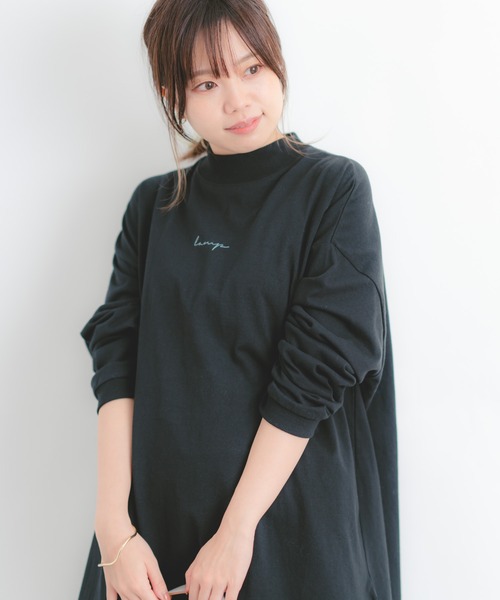 Wordtrobe（ワードトローブ）の「【wordtrobe】空紡糸天竺 布帛切替 バックプリント ロンT（Tシャツ/カットソー・レディース・ブラック・FREE）」の12枚目の写真