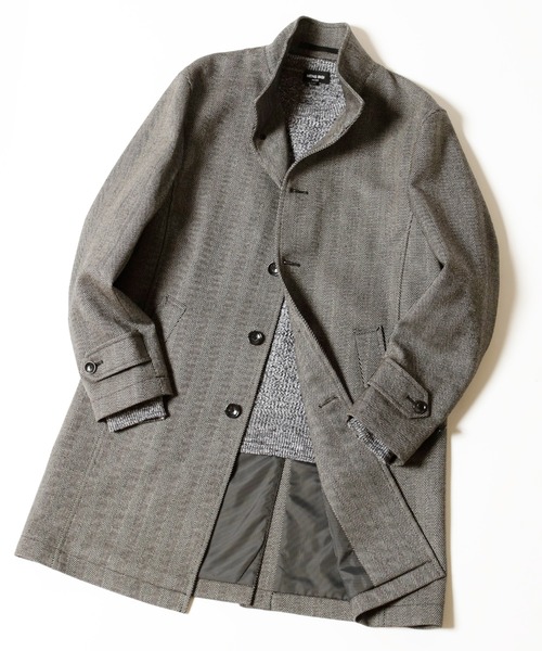 セール Men S ヘリンボーンメルトンスタンドカラーコート ダウンジャケット コート Bigi メンズビギ のダウンジャケット コート ヘリンボーンメルトンスタンドカラーコート M0113fc ジャケット アウター Bigi メンズビギ のファッション Men S オンライン