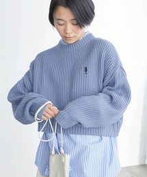 U.S. POLO ASSN. | U.S. POLO ASSN./ユーエスポロアッスン ボリュームスリーブ 別注ワンポイント刺繍ショートニット(ニット/セーター)