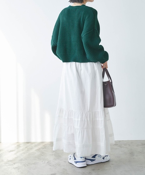 U.S. POLO ASSN.(ユーエスポロアッスン)の「U.S. POLO ASSN./ユーエスポロアッスン ボリュームスリーブ 別注ワンポイント刺繍ショートニット(ニット/セーター・レディース・ブラック/オレンジ/グレー/ネイビー/ベージュ/ブラウン/グリーン/アイボリー/ピンク/ピンク系/イエロー/ライム/レッド系/サックスブルー/アッシュグレー/ネイビー系/カーキ/ライトピンク・FREE)」の19枚目の写真