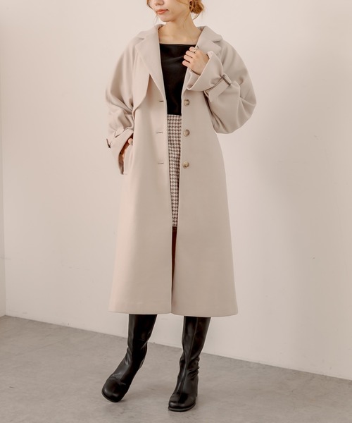 OLIVE des OLIVE(オリーブデオリーブ)の「twinkleチェスターコート(チェスターコート・レディース・ベージュ/ラベンダー/グレイッシュベージュ・FREE)」の4枚目の写真