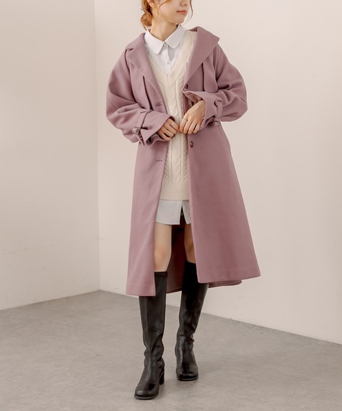 OLIVE des OLIVE(オリーブデオリーブ)の「twinkleチェスターコート(チェスターコート・レディース・ベージュ/ラベンダー/グレイッシュベージュ・FREE)」の13枚目の写真