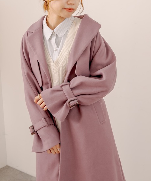 OLIVE des OLIVE(オリーブデオリーブ)の「twinkleチェスターコート(チェスターコート・レディース・ベージュ/ラベンダー/グレイッシュベージュ・FREE)」の17枚目の写真