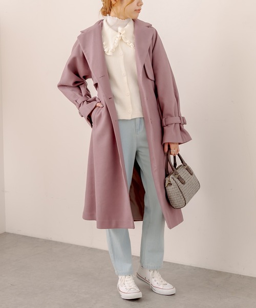 OLIVE des OLIVE(オリーブデオリーブ)の「twinkleチェスターコート(チェスターコート・レディース・ベージュ/ラベンダー/グレイッシュベージュ・FREE)」の19枚目の写真