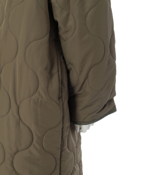 fifth（フィフス）の「【NATSUPOOセレクト】ノーカラーボア切り替えキルティングコート（ノーカラーコート・レディース・ブラック/カーキ・MEDIUM）」の8枚目の写真