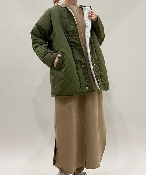 AZUL ENCANTO(アズールエンカント)の「ボア×キルティングリバーシブルジャケット(その他アウター・レディース・ブラック/カーキ/アイボリー・FREE)」の12枚目の写真