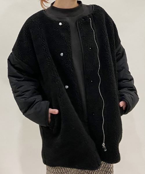 AZUL ENCANTO(アズールエンカント)の「ボア×キルティングリバーシブルジャケット(その他アウター・レディース・ブラック/カーキ/アイボリー・FREE)」の13枚目の写真