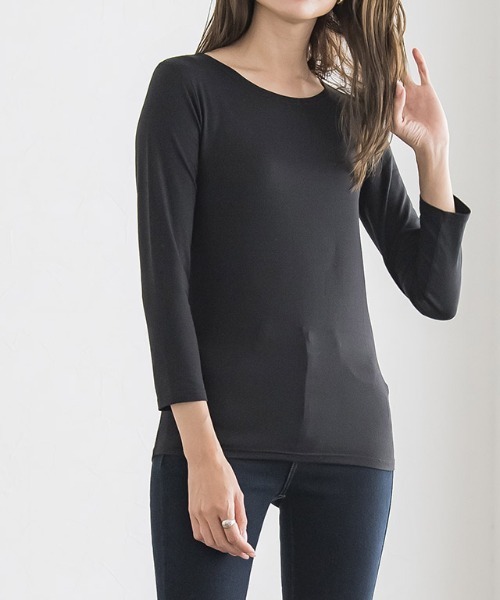 Pierrot（ピエロ）の「［シアバター加工］あったかインナー（インナーウェア/肌着・レディース・ブラック/オフホワイト/ブラック系その他/ホワイト系その他・M/L/S）」の4枚目の写真