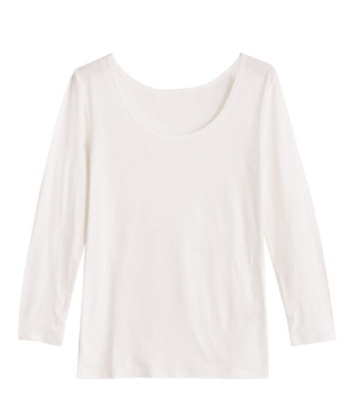 Pierrot（ピエロ）の「［シアバター加工］あったかインナー（インナーウェア/肌着・レディース・ブラック/オフホワイト/ブラック系その他/ホワイト系その他・M/L/S）」の2枚目の写真