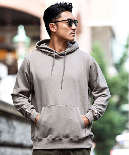 Goodwear(グッドウェア)の「『Goodwear/グッドウェア』WEB別注 USAコットン裏毛プルパーカー(パーカー・メンズ・ブラック/ベージュ/グレー/オフホワイト/カーキ/グレイッシュベージュ/ネイビー/チャコールグレー・S/M/L/XL)」の6枚目の写真