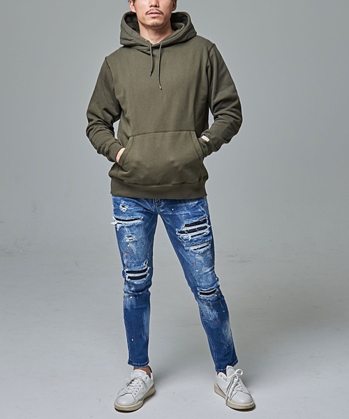 Goodwear(グッドウェア)の「『Goodwear/グッドウェア』WEB別注 USAコットン裏毛プルパーカー(パーカー・メンズ・ブラック/ベージュ/グレー/オフホワイト/カーキ/グレイッシュベージュ/ネイビー/チャコールグレー・S/M/L/XL)」の20枚目の写真