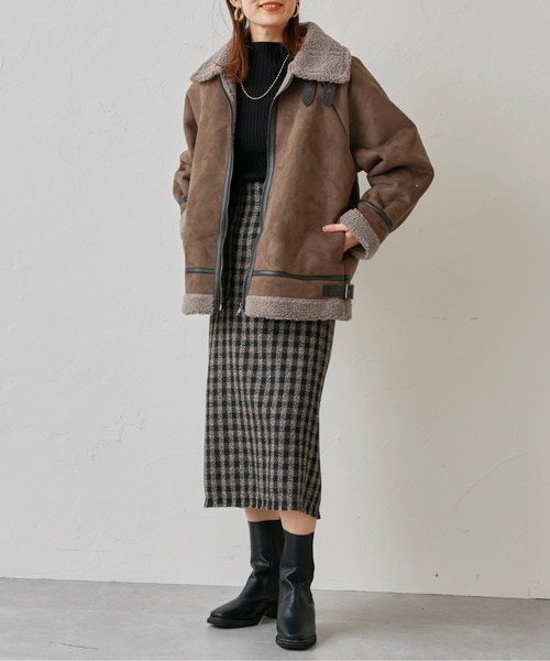 prose verse(プロズヴェール)の「スウェード×ボアB-3ジャケット(ムートンコート・レディース・キャメル/ライトベージュ/ブラウン・MEDIUM)」の16枚目の写真