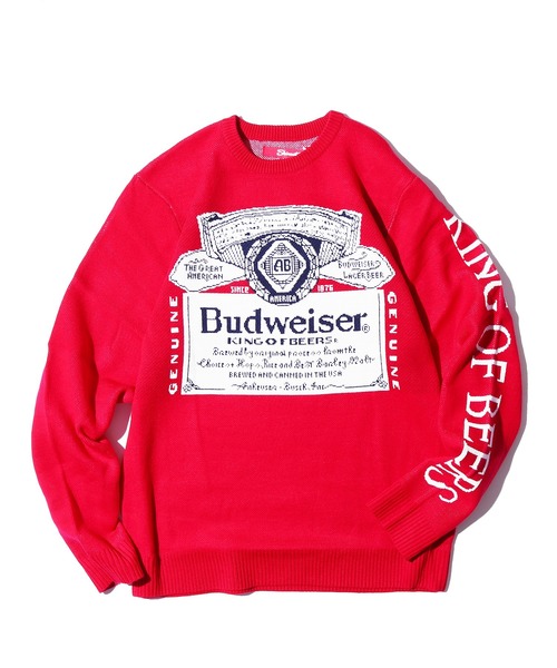 THRIFTY LOOK（スリフティールック）の「THRIFTY LOOK/スリフティルック BUDWEISER CREW SWEATER ニット セーター カレッジ（ニット/セーター・メンズ・レッド・L/XL/XXL）」の18枚目の写真