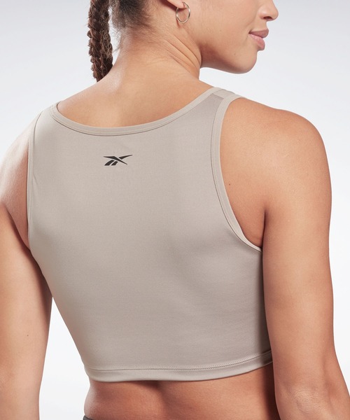 Reebok(リーボック)の「スタジオ ラッシュ クロップド タンク トップ / Studio Ruched Cropped Tank Top(タンクトップ・レディース・ライトグレー/ブラック・SMALL/MEDIUM/LARGE/X-LARGE/X-SMALL)」の4枚目の写真