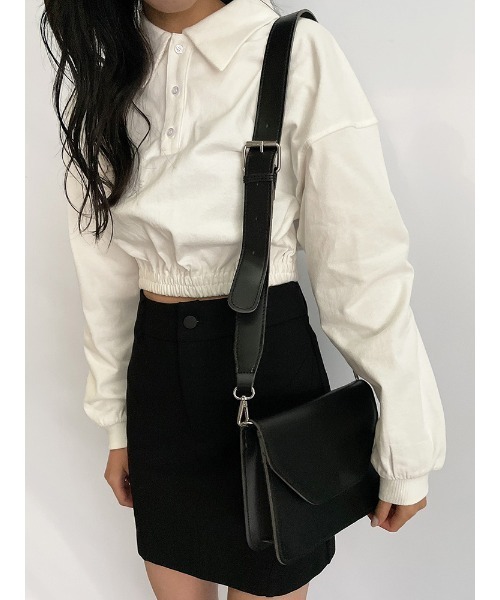 ENVYM（アンビー）の「スクエアフラップショルダーＢａｇ（ショルダーバッグ・レディース・ブラック/グリーン・FREE）」の3枚目の写真