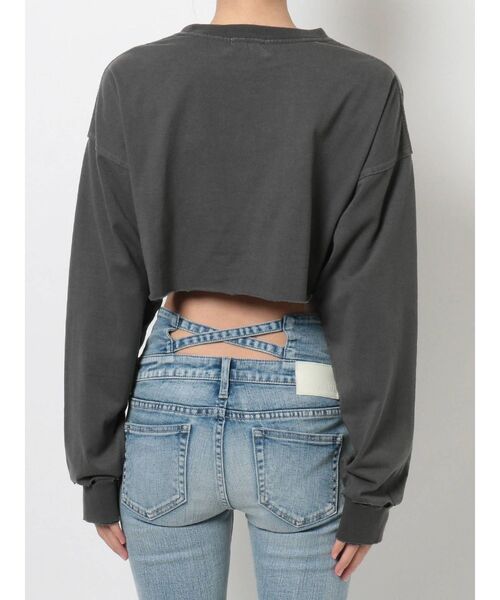 GYDA（ジェイダ）の「GGワッペンショートグラインダーロングTシャツ（Tシャツ/カットソー・レディース・チャコールグレー/オフホワイト・FREE）」の16枚目の写真