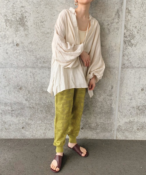 select MOCA by son(セレクトモカバイソン)の「ランダムパターンサマーニットジョガーパンツ(その他パンツ・レディース・ブラック/ベージュ/グリーン/アイボリー・FREE)」の11枚目の写真