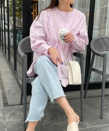 StyleSea | ベルト付きコットンブロードチュニックブラウス(シャツ/ブラウス)