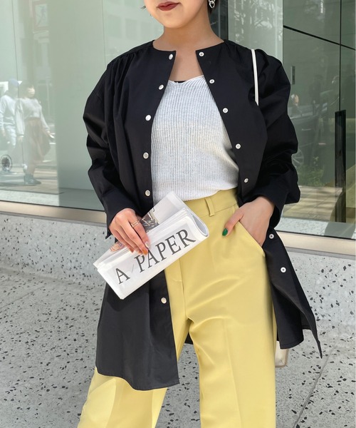 StyleSea(スタイルシー)の「ベルト付きコットンブロードチュニックブラウス(シャツ/ブラウス・レディース・ホワイト/ライトブルー/ブラック/ピンク/クリーム・MEDIUM)」の3枚目の写真