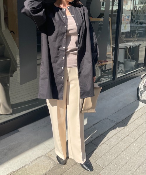 StyleSea(スタイルシー)の「ベルト付きコットンブロードチュニックブラウス(シャツ/ブラウス・レディース・ホワイト/ライトブルー/ブラック/ピンク/クリーム・MEDIUM)」の15枚目の写真