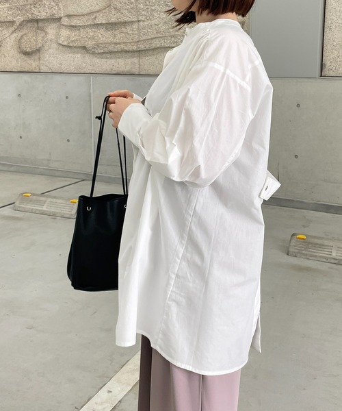 StyleSea(スタイルシー)の「ベルト付きコットンブロードチュニックブラウス(シャツ/ブラウス・レディース・ホワイト/ライトブルー/ブラック/ピンク/クリーム・MEDIUM)」の22枚目の写真