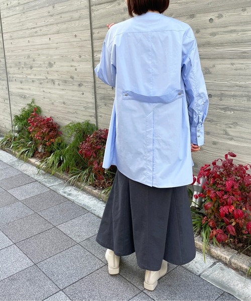 StyleSea(スタイルシー)の「ベルト付きコットンブロードチュニックブラウス(シャツ/ブラウス・レディース・ホワイト/ライトブルー/ブラック/ピンク/クリーム・MEDIUM)」の11枚目の写真