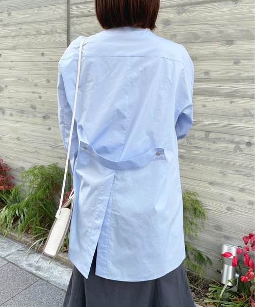 StyleSea(スタイルシー)の「ベルト付きコットンブロードチュニックブラウス(シャツ/ブラウス・レディース・ホワイト/ライトブルー/ブラック/ピンク/クリーム・MEDIUM)」の19枚目の写真