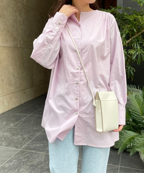 StyleSea(スタイルシー)の「ベルト付きコットンブロードチュニックブラウス(シャツ/ブラウス・レディース・ホワイト/ライトブルー/ブラック/ピンク/クリーム・MEDIUM)」の20枚目の写真