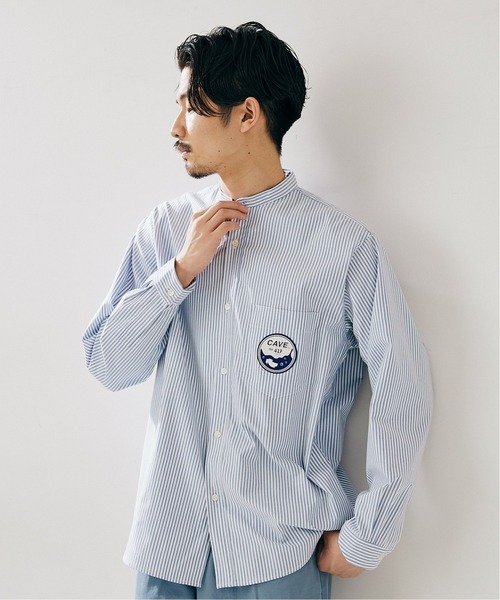 417 EDIFICE(フォーワンセブンエディフィス)の「【CAVE】 オックスバンドカラーシャツ(シャツ/ブラウス・メンズ・ホワイト/サックスブルー系・SMALL/MEDIUM/LARGE)」の18枚目の写真