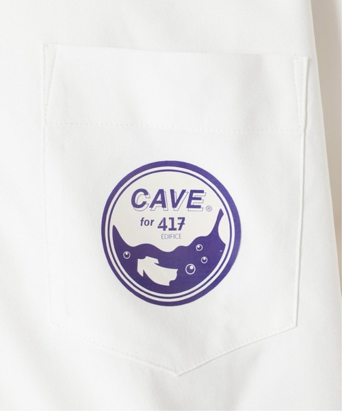 417 EDIFICE(フォーワンセブンエディフィス)の「【CAVE】 オックスバンドカラーシャツ(シャツ/ブラウス・メンズ・ホワイト/サックスブルー系・SMALL/MEDIUM/LARGE)」の4枚目の写真