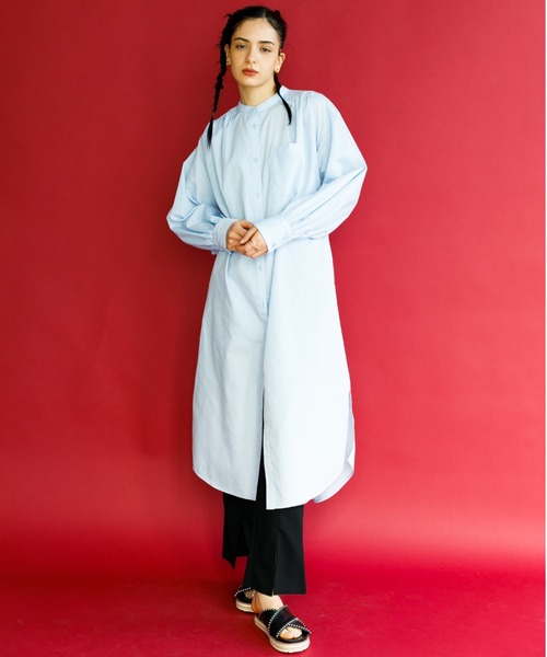 koe（コエ）の「ＴＣシャツワンピース*（ワンピース・レディース・グリーン/オレンジ/サックスブルー/オフホワイト・M）」の4枚目の写真