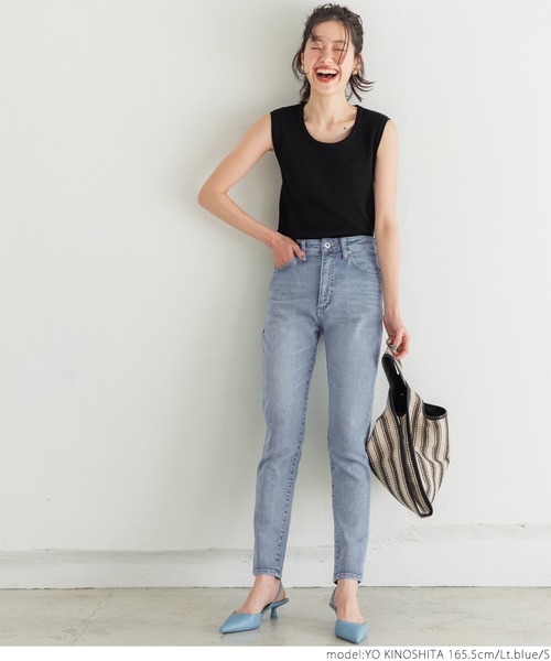coca（coca）（コカ）の「＼新色登場／ぐんぐんストレッチ入りスキニーデニム（デニムパンツ・レディース・ライトブルー/インディゴブルー・S/M/L）」の3枚目の写真