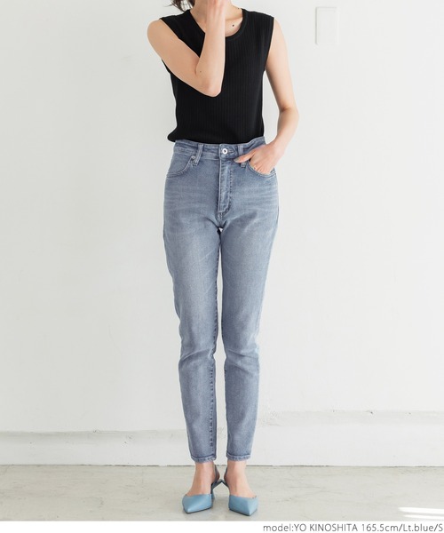 coca（coca）（コカ）の「＼新色登場／ぐんぐんストレッチ入りスキニーデニム（デニムパンツ・レディース・ライトブルー/インディゴブルー・S/M/L）」の5枚目の写真