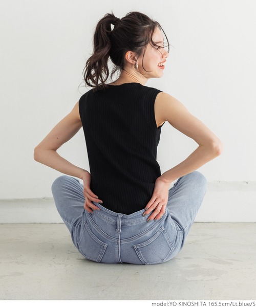 coca（coca）（コカ）の「＼新色登場／ぐんぐんストレッチ入りスキニーデニム（デニムパンツ・レディース・ライトブルー/インディゴブルー・S/M/L）」の6枚目の写真