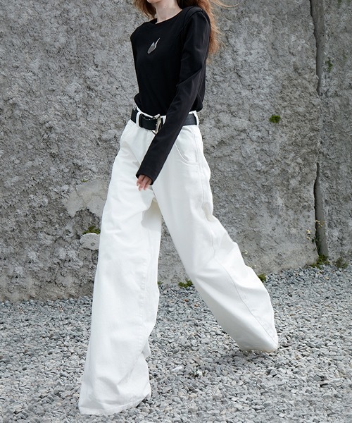 MIXSEVEN（ミックスセブン）の「ハイウェストホワイトワイドデニム　MX22SS20 【MIX SEVEN】【2022SS】（デニムパンツ・メンズ・ホワイト・L/S/M）」の8枚目の写真