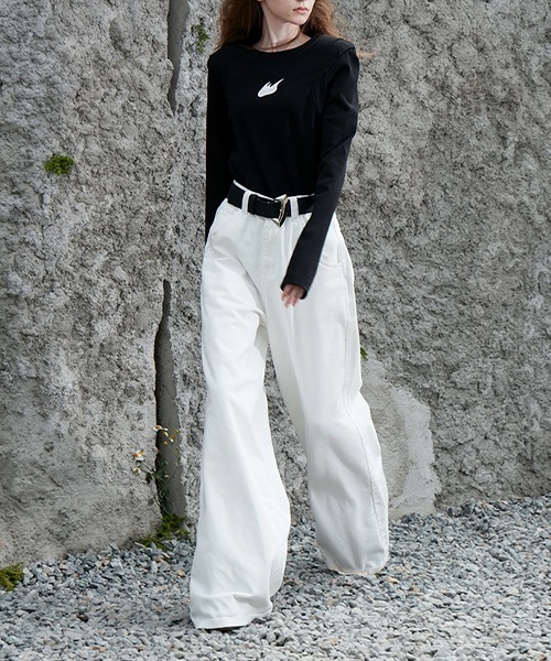 MIXSEVEN（ミックスセブン）の「ハイウェストホワイトワイドデニム　MX22SS20 【MIX SEVEN】【2022SS】（デニムパンツ・メンズ・ホワイト・L/S/M）」の6枚目の写真