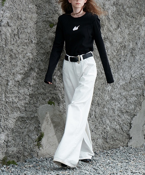 MIXSEVEN（ミックスセブン）の「ハイウェストホワイトワイドデニム　MX22SS20 【MIX SEVEN】【2022SS】（デニムパンツ・メンズ・ホワイト・L/S/M）」の9枚目の写真