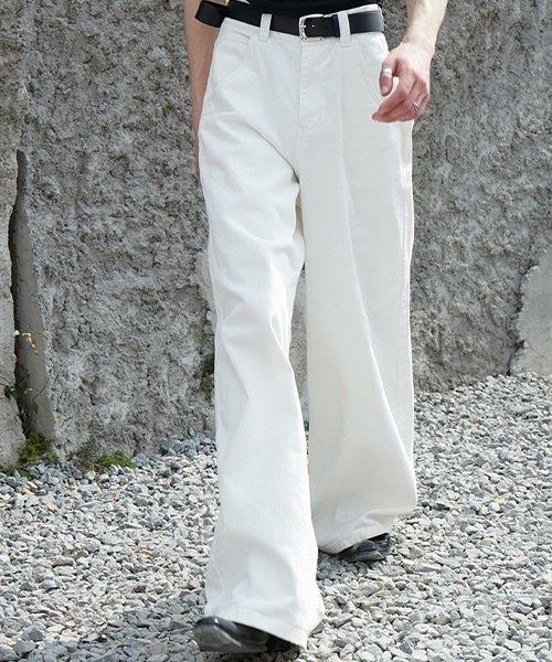 MIXSEVEN（ミックスセブン）の「ハイウェストホワイトワイドデニム　MX22SS20 【MIX SEVEN】【2022SS】（デニムパンツ・メンズ・ホワイト・L/S/M）」の2枚目の写真