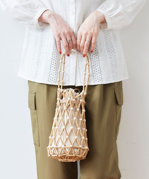 le.coeur blanc（ルクールブラン）の「BAGMATI ウッドビーズバッグ（かごバッグ・レディース・オフホワイト・FREE）」の2枚目の写真