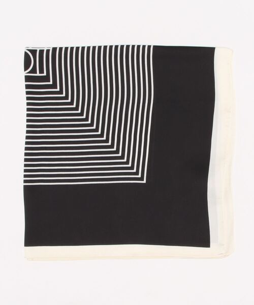 EDIT COLOGNE（エディットコロン）の「クラシカルラインスカーフ（ストール/ショール・レディース・ブラック/ピンク・ﾌﾘ-）」の2枚目の写真