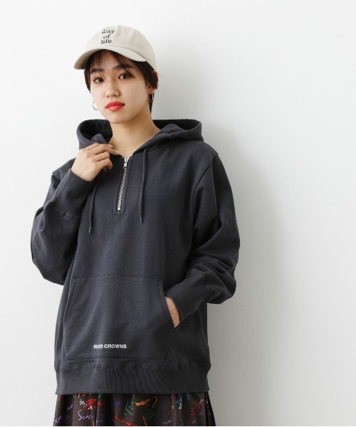 セール ハーフジップフードパーカー パーカー Rodeo Crowns Wide Bowl ロデオクラウンズワイドボウル のファッション通販 Zozotown