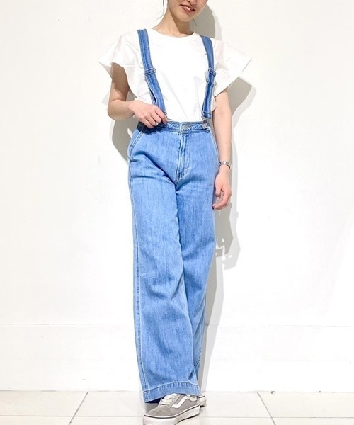 GAP(ギャップ)の「FREE&FLOW デニム サスペンダー サロペット(サロペット/オーバーオール・レディース・ライトインディゴブルー・30/23/24/25/26/27/28/29)」の10枚目の写真
